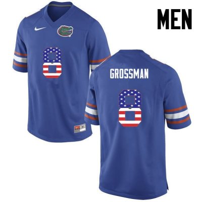 Men's Florida Gators #8 Rex Grossman NCAA Nike Blue USA Flag Fashion Authentic Stitched College Football Jersey OIV4362SK